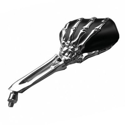Highway Hawk H91-866 Zrcátka Skeleton Hand černá/chrom 2ks